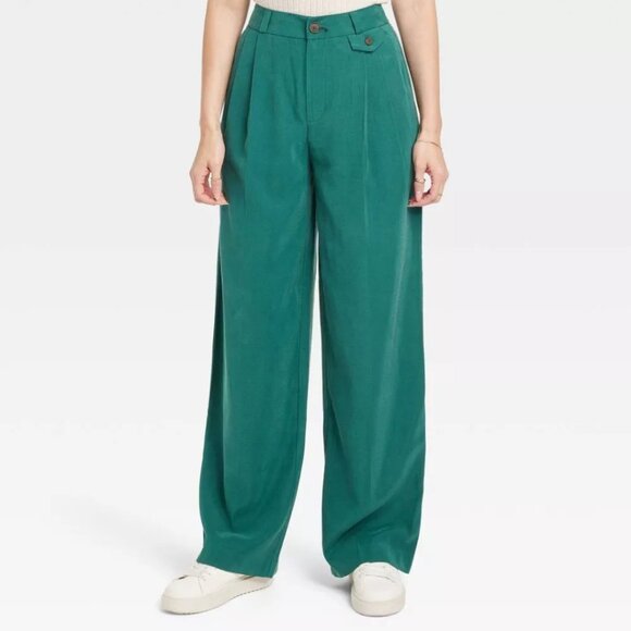 a new day Pants - A New Day Women's Wide Leg Relaxed High Rise Baggy Wide Leg Trousers size 2